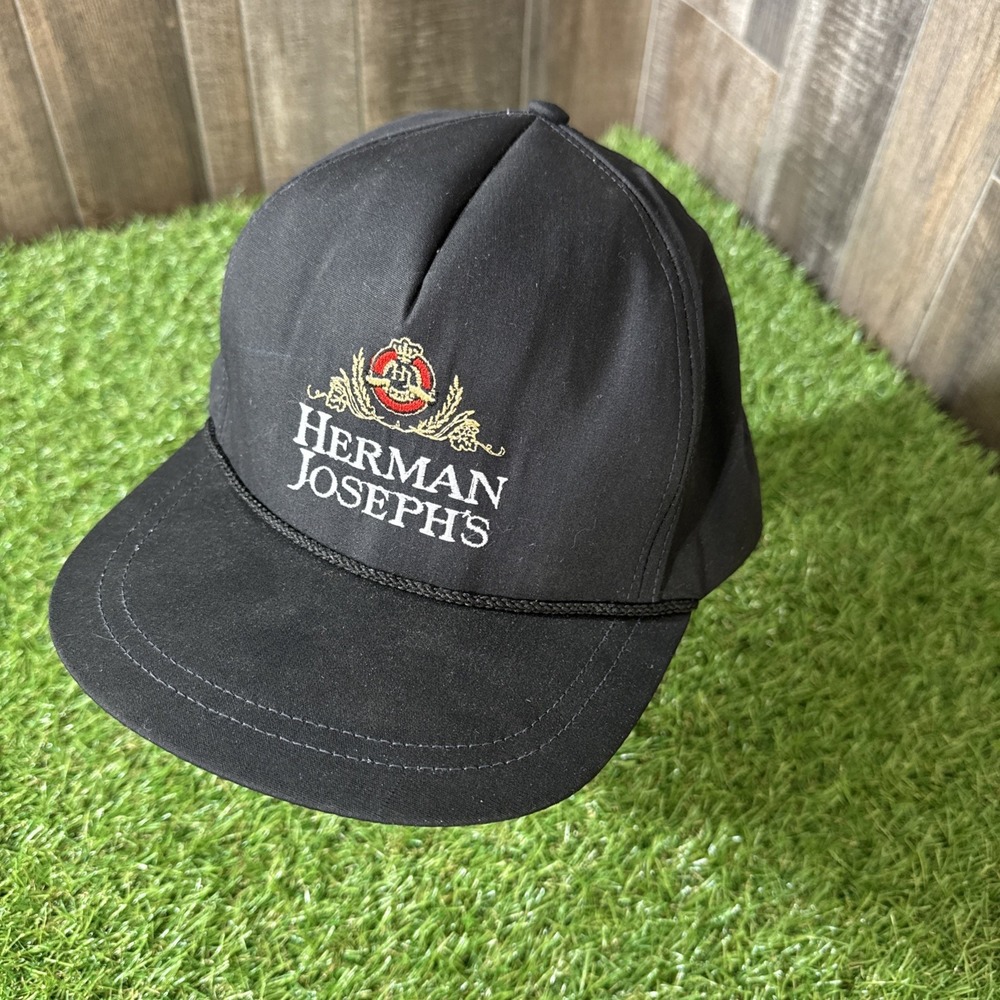 Herman Joseph's Beer‎ Hat Black Adjustable Promo Cap Embroidered Logo